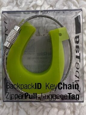 Design Ideas Neon Lime Horseshoe Backpack ID, Keychain, Zip Pull, Luggage ID Tag